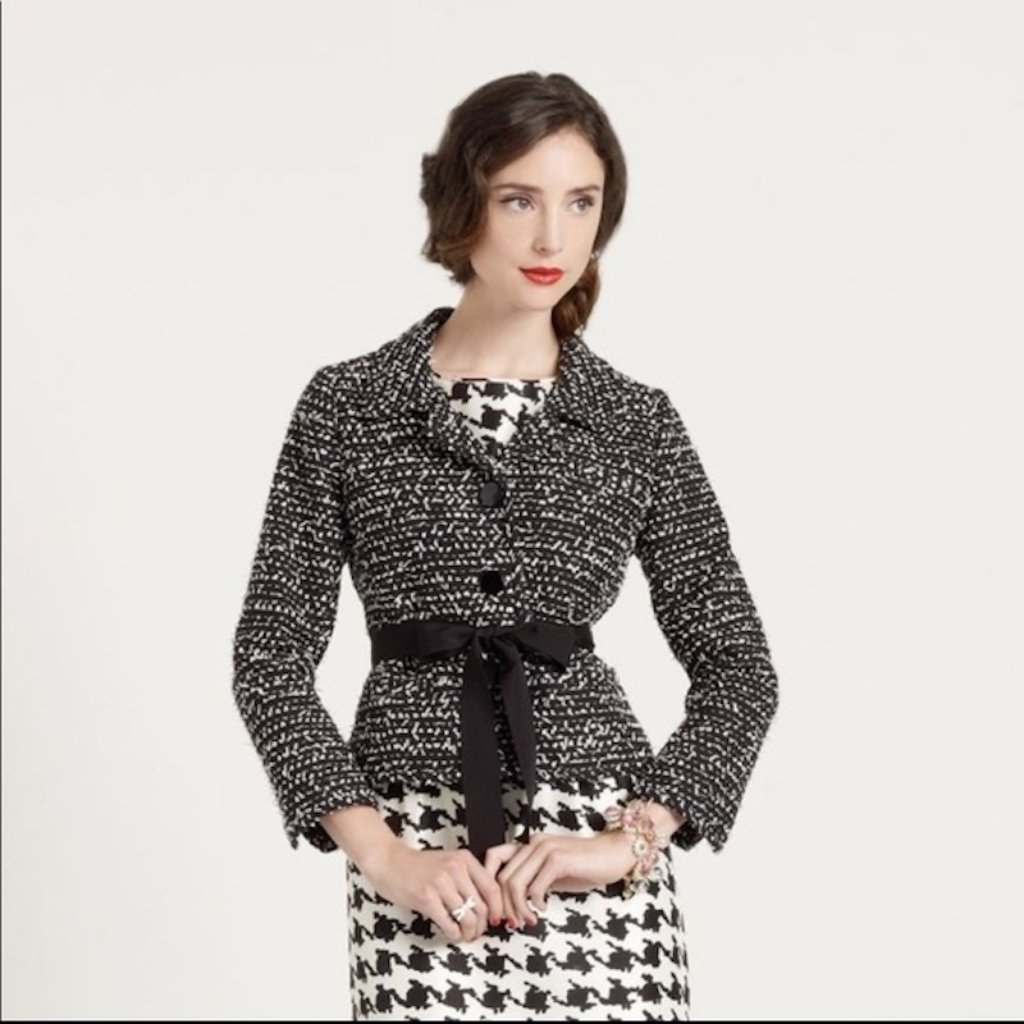 Kate Spade Edina Monochrome Modern Blazer With Sash